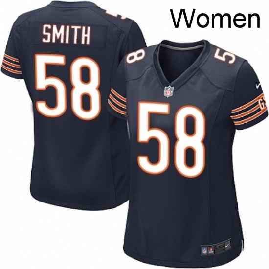 Womens Nike Chicago Bears 58 Roquan Smith Game Navy Blue Team Color NFL Jersey